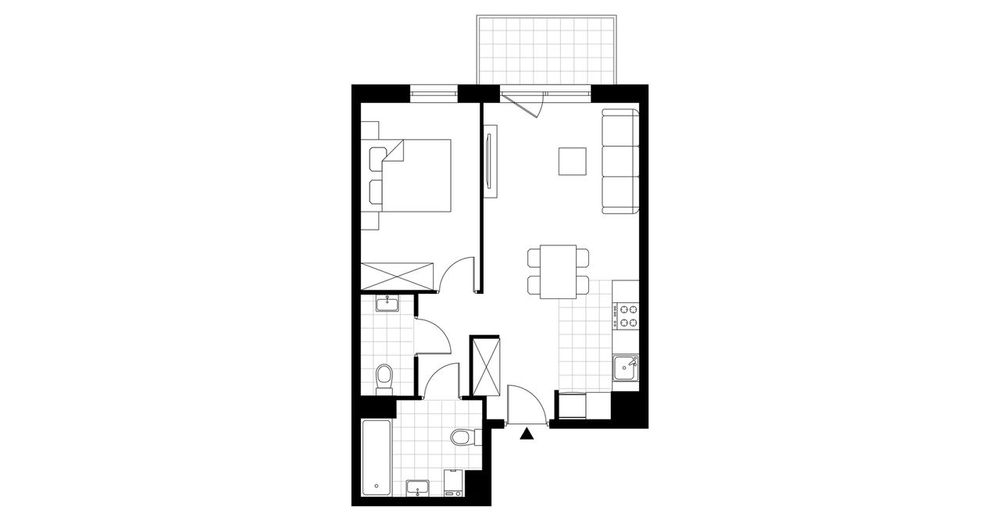 2-pokojowe mieszkanie 46m2 + balkon