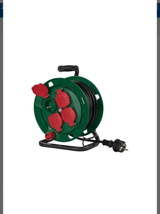 Extensão com enrolador de cabo 10m parkside