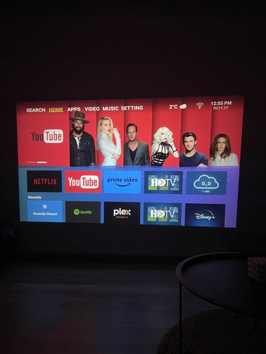 HIT Projektor OBROTOWY Smart TV Android 11 4K WiFi Kino Domowe
