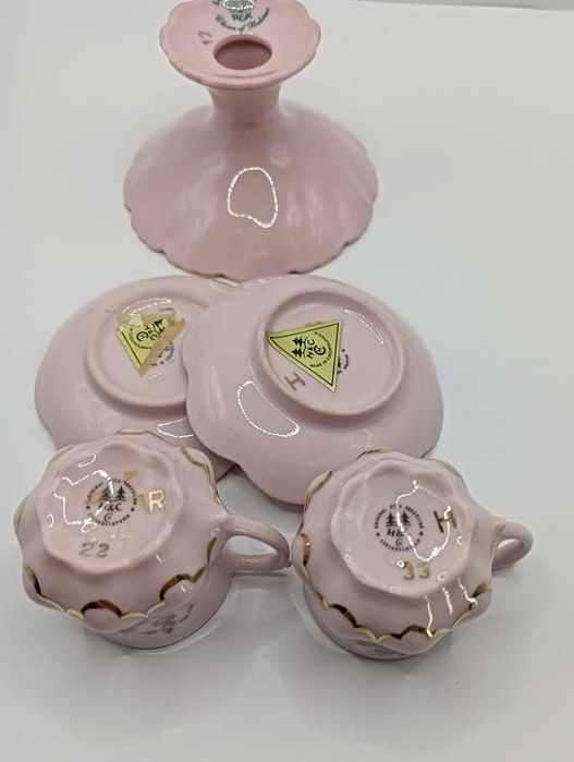 Różowa porcelana Chodov  filiżanki duo mini
