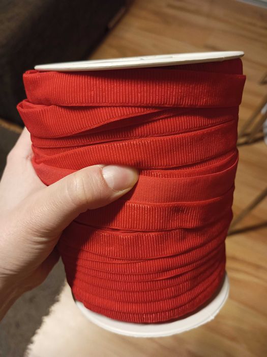 Czerwona taśma rypsowa elastyczna Rolka