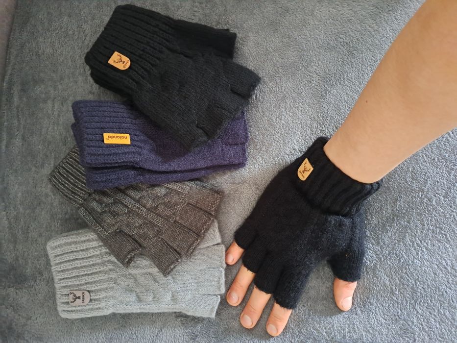 Ciepłe Rękawiczki Wełniane Krótkie palce różne kolory NOWE