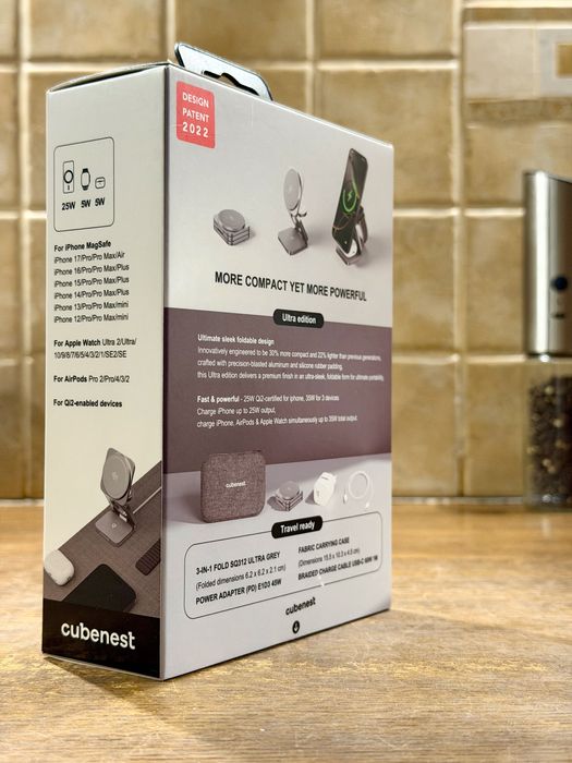 Cubenest SQ312 Ultra 3w1 Qi2.2 Składana ładowarka MagSafe 35W