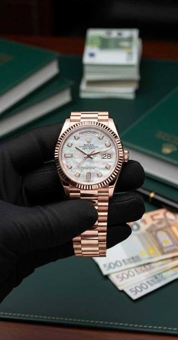 Zegarek Rolex Day Date 36 z diamentami Masa perłowa