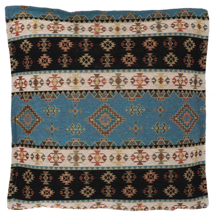 Poszewka kilimowa Turcja 45 x 45cm niebieska
