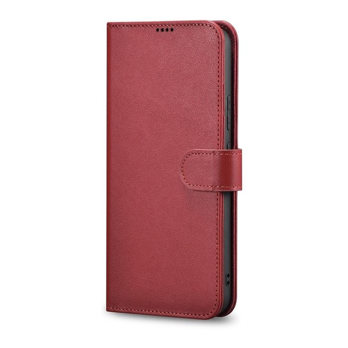 Etui Icarer Haitang Leather Wallet Samsung Galaxy S22 Ultra Czerwony