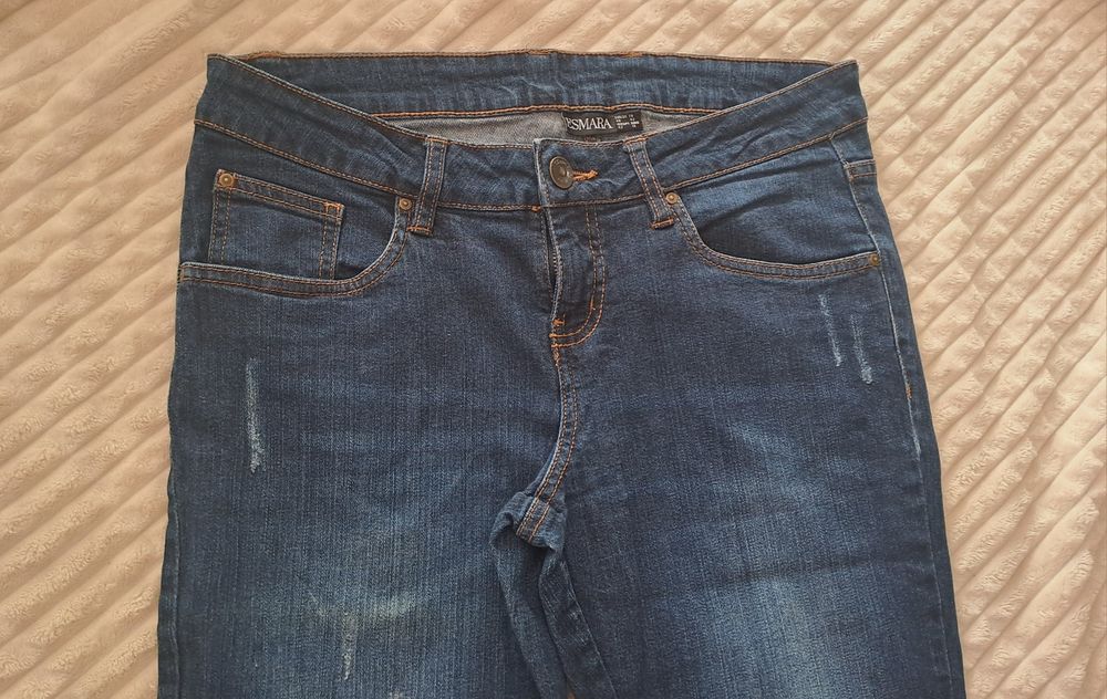 Spodnie jeans przecierane Esmara męskie 40 L granatowe