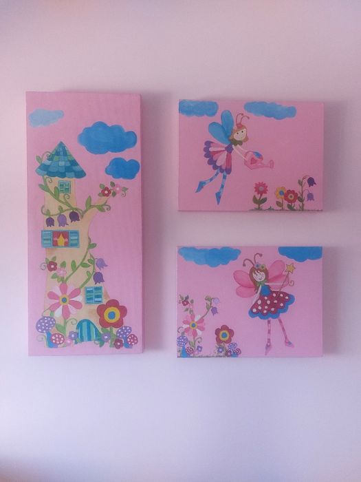 Quadros pintados à mão - Fadas