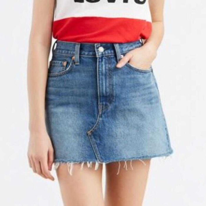 LEVIS Jeans Spódniczka Mini Damska W28 Oryginalna Super Stan Bawełna