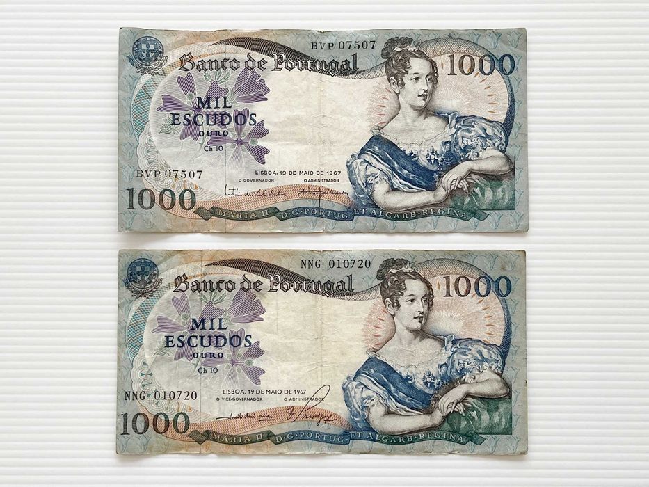Lote de 49 Notas de Escudos (1000, 100, 50, 20 Escudos)