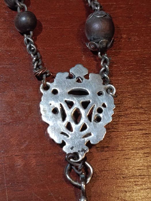 Terço Crucifixo Espanhol Prata Séc XVII Espanha Arte Sacra