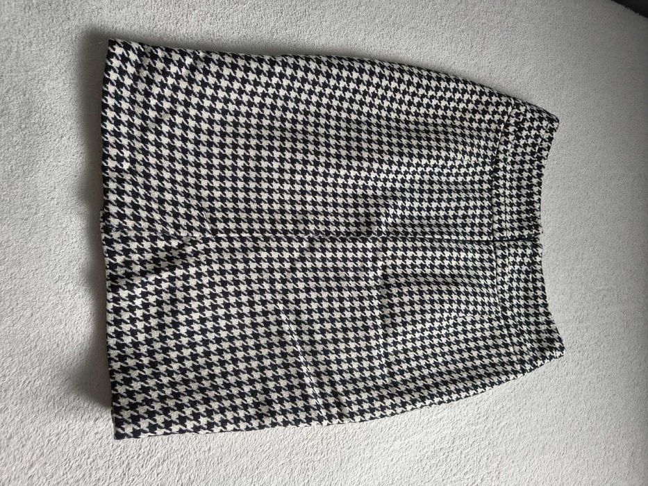 Papaya tailoring spódnica biało-czarna w pepitkę ołówkowa retro