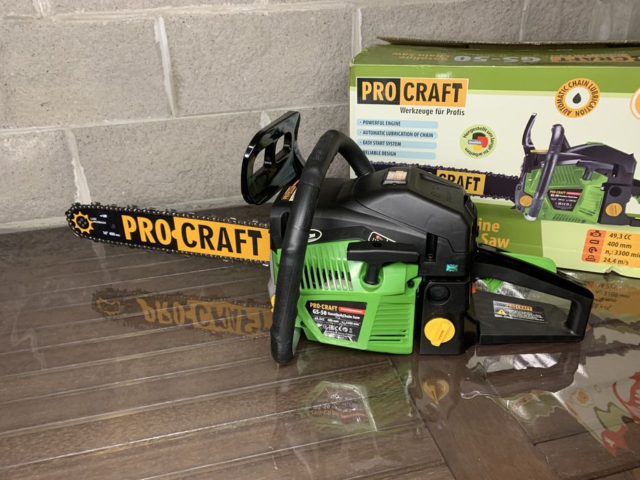 Бензопила ProCraft GS-50(2шини,2цепа,45+40см)