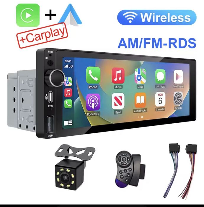 Універсальна андроїд магнітола з CarPlay+Android auto + Камера