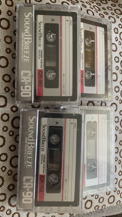 Касети аудіо нові Maxell LN 90,  SOUNDBREEZE CR90