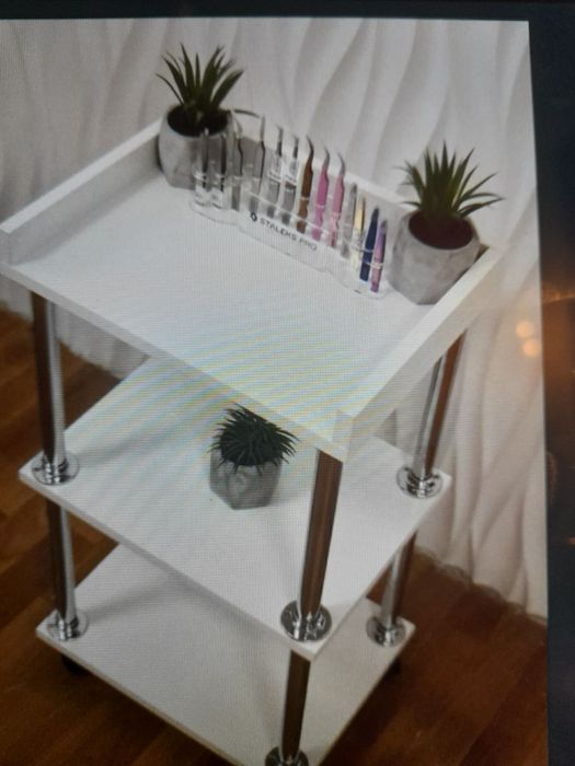 Тележка косметолога, этажерка парикмахера розовая