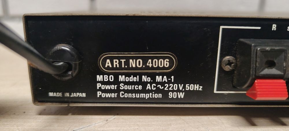 Końcówka mocy MBO MA-1. Stereo. Japan