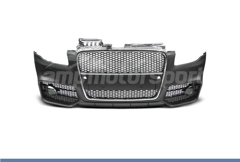 PÁRA-CHOQUES DIANTEIRO PARA AUDI A4 B7 LOOK RS4 CROMADO COM PDC E SRA