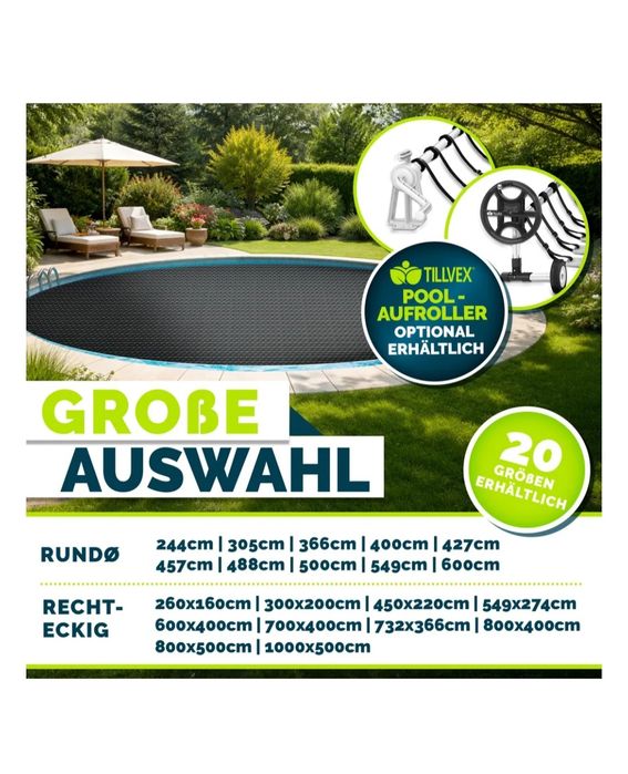 basenowa plandeka solarna 400×400cm