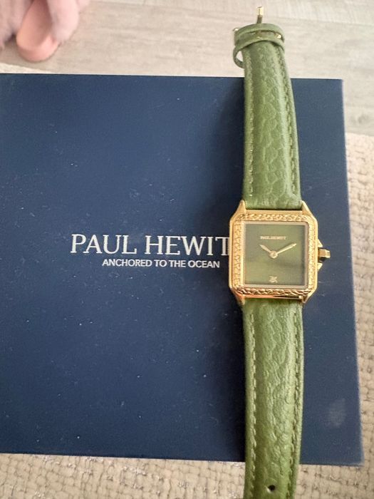 Paul Hewitt petite tortue zegarek śliczny złoty kolor Wegański Pasek ze Skóry Jabłek,zegarek nowy-prezent z reklamy