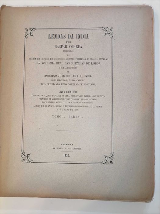 Lendas da Índia de Gaspar Correa