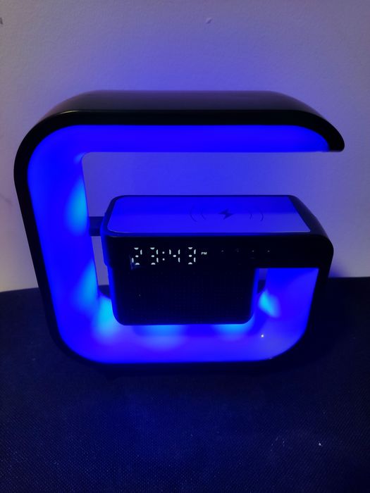 Lampka ładowarka głośnik bezprzewodowy zegarek radio