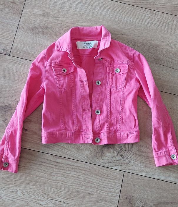 Kurtka/ katana jeansowa różowa dla dziewczynki  r.128