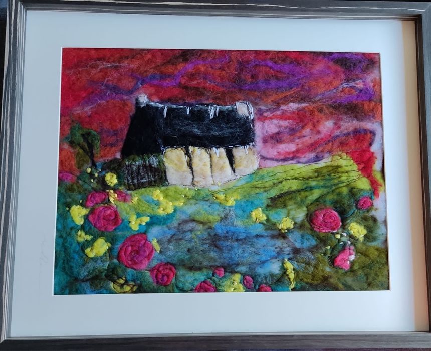 Quadro em feltragem de lã