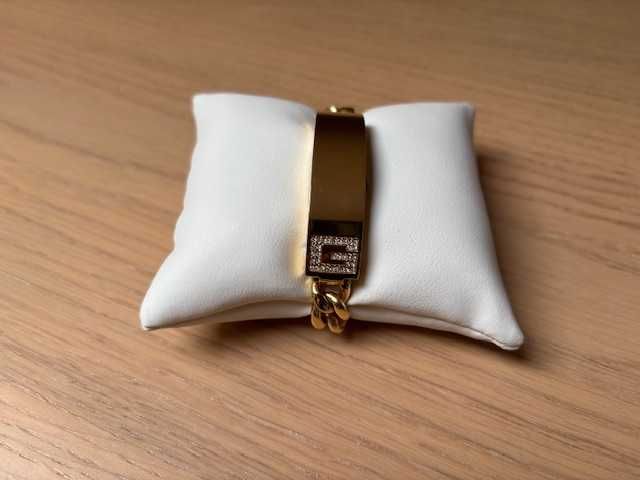 Relógio Pulseira Guess Vintage "G Locket" – Dourado & Cristais – NOVO