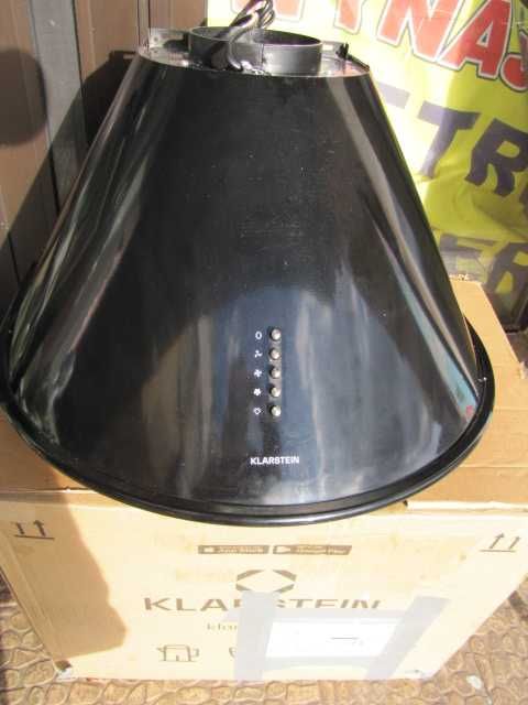 Okap kuchenny w stylu retro czarny 60cm złoty reling Klarstein Lumio