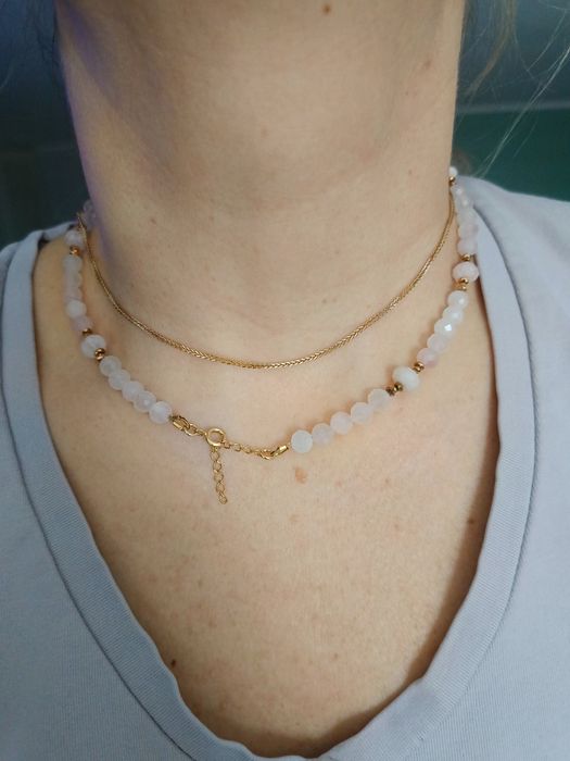 Naszyjnik z kamieni naturalnych srebro pozłacane