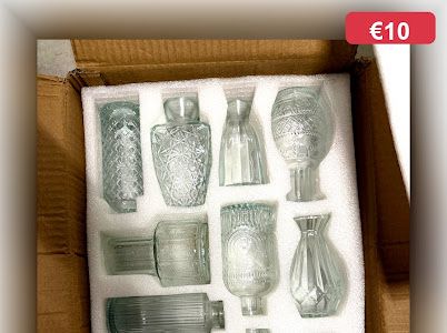 Conjunto Mini Jarras Decorativas em Vidro (~12 peças)