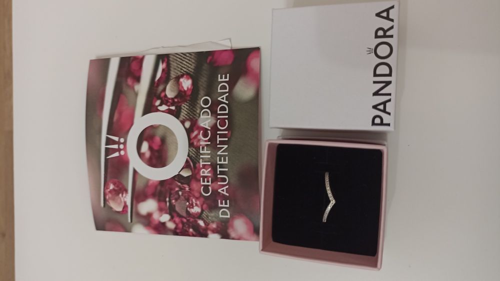 Anel Pandora Wishbone brilhante - NOVO
