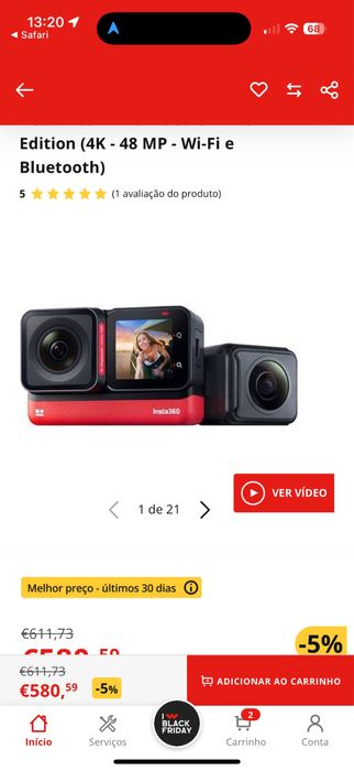 Câmara Insta360 one rs