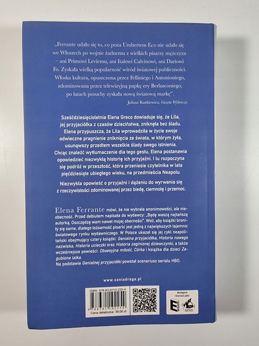 Genialna Przyjaciółka / Cykl Neapolitański Tom 1 / Elena Ferrante