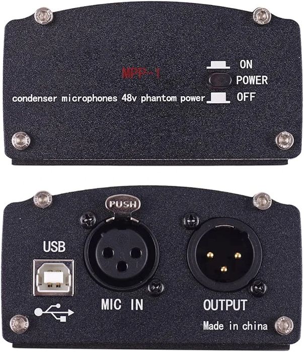 Phantom power zasilacz do mikrofonów 48v