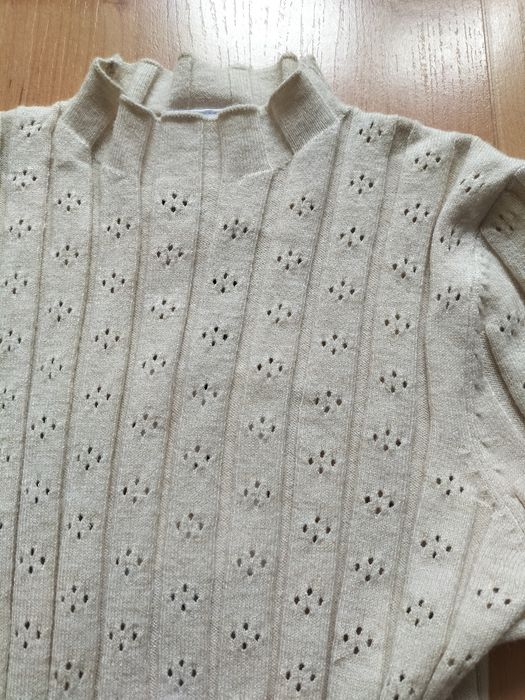 Vestido malha beje comprido Lefties novo