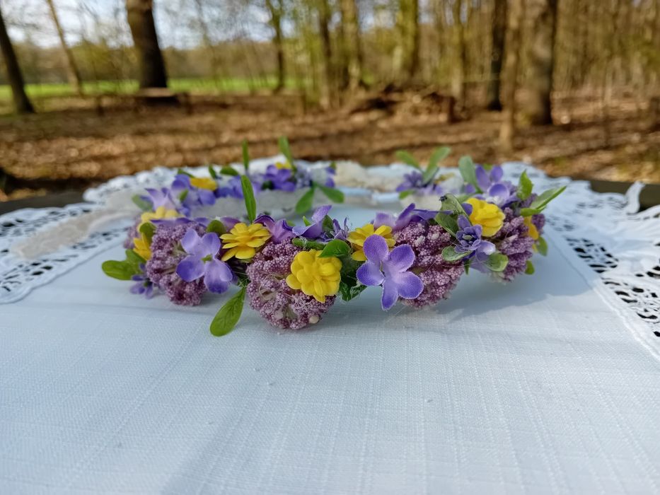 Wianek na głowę komunia ręcznie robiony dla dziewczynki hand made