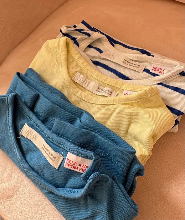 3x T-shirt ZARA R.68 Nowe