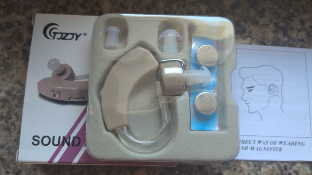 Aparelho auditivo amplificador de som auricular a baterias NOVO