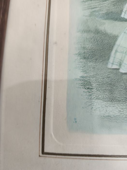 Quadro gravura muito antigo damas  vitorianas