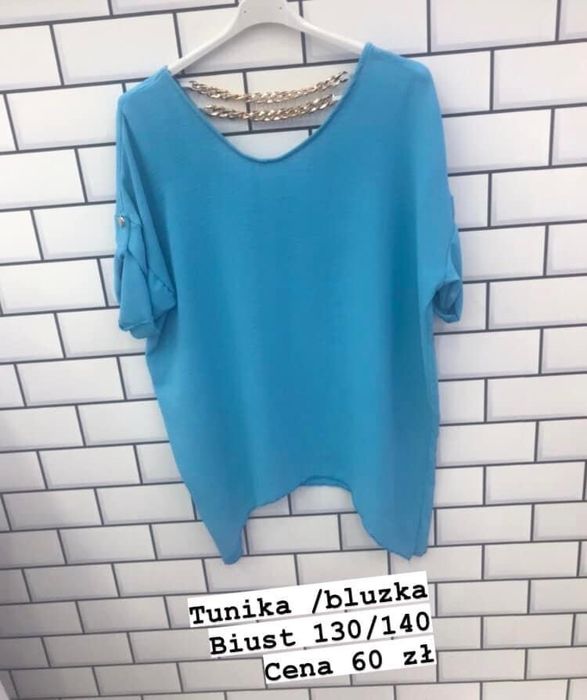 Bluzka biust 130 niebieska