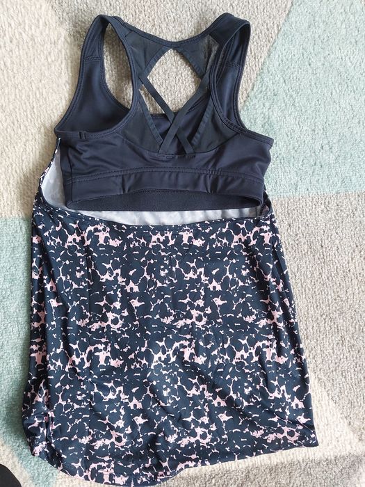 Top sportowy bluzka do ćwiczeń granat róż H&M XS 34 na siłownię joga