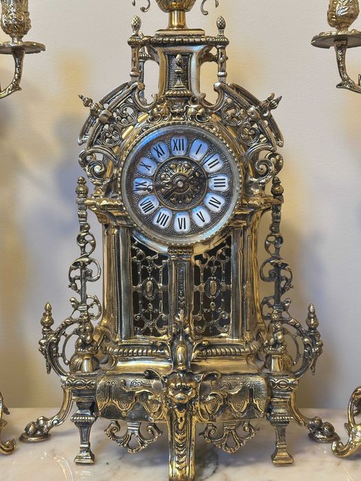 годинник камінний з канделябрами часы каминные винтаж часы в кабинет