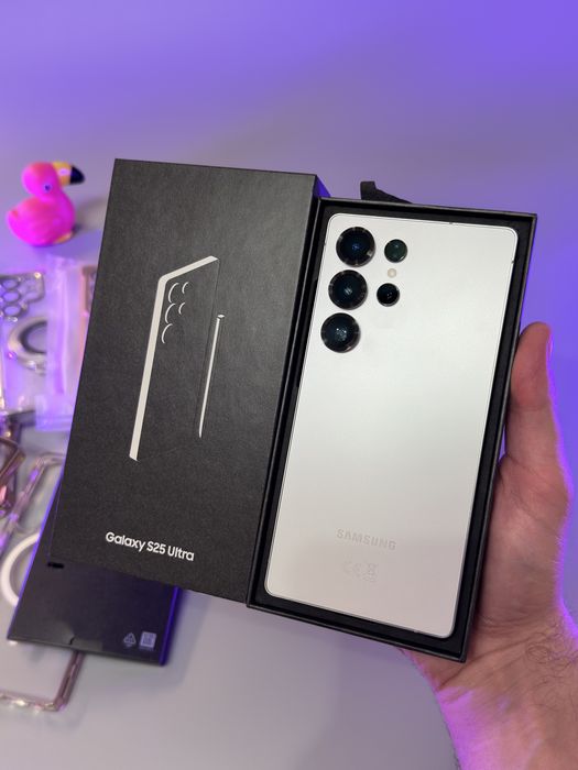 НОВИЙ стан Samsung Galaxy s25 ultra 12/256 Європа 100% акумулятор + 5 ЧОХЛІВ | ввесь комплект дві фізичні карточки всі мови у системі
