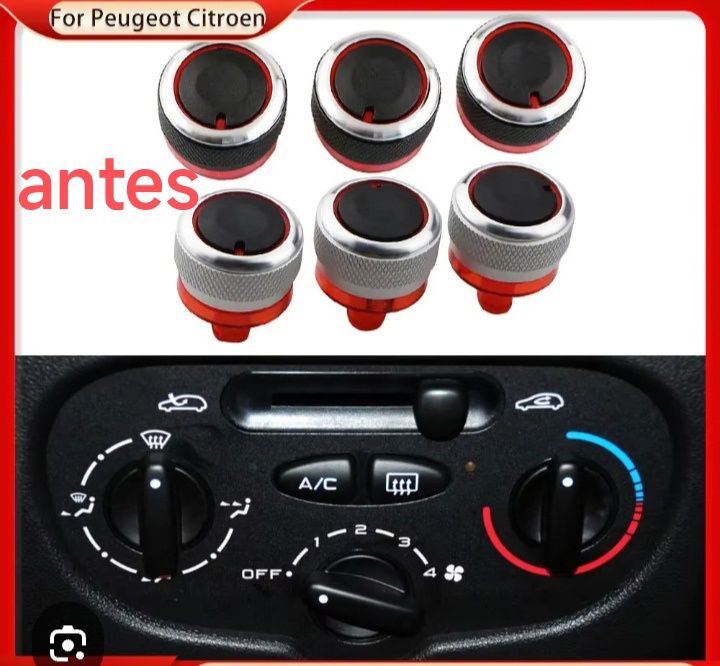 Botões consola AC Peugeot  206