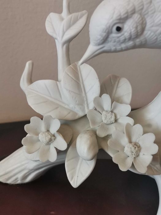 Figurka ceramiczna - Ptaszek na gałęzi - Vintage