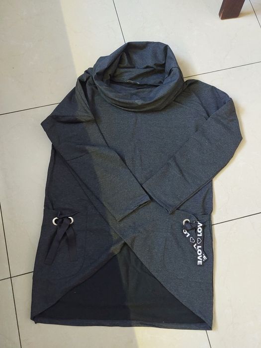 Sweter lekki grafitowy bluzowy