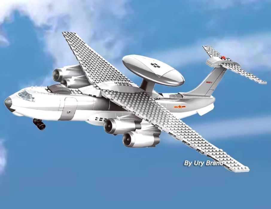 Конструктор военный самолёт разведки AWACS наведения сил поражения