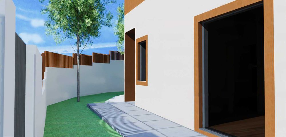 Moradia T4 Térrea 140m2 Palmela NOVA a terminar com garagem Pé Direito 3,40m 3wc